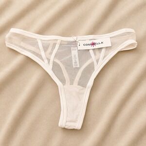 COSABELLA Sardegna Thong White Sheer Mesh Strappy Panty Size - S/M / NWT